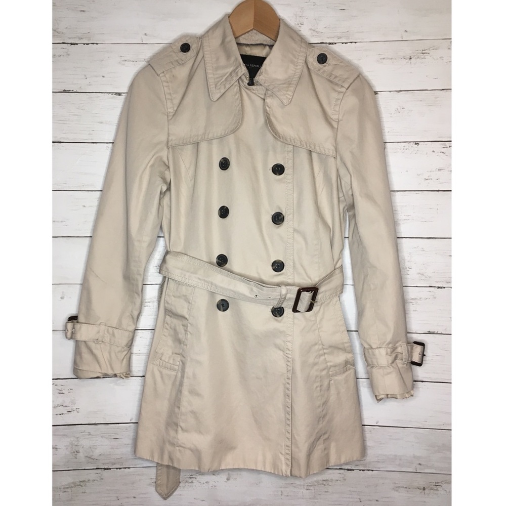 Banana Republic petite double breasted trench coat